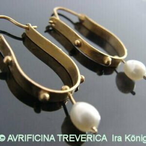 roman earrings from Carnuntum - silver 925 goldplated 24 carat - Aurificina Treverica