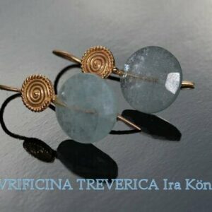 roman aquamarine gold earrings - Aurificina Treverica