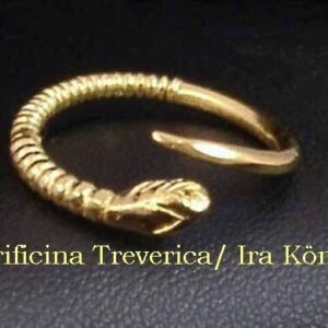roman snake ring - silver 925 goldplated 24 carat - Aurificina Treverica