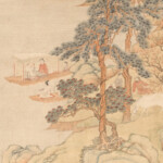 Ding Yunpeng - Song of the Lute
Chinese, 1585
Metropolitan Museum of Art, accession number 13.100.22
On a chilly autumn evening in A.D. 816, the poet Bai Juyi was seeing a friend off at a ferry stop when he heard the sound of a lute drifting across the water. Following the music, he came to a boat where an aging courtesan sat issuing her plaintive song across the darkening river. Moved by the melancholy dignity of the scene, Bai wrote “Song of the Lute” in honor of the courtesan.
Source: https://www.metmuseum.org/art/collection/search/35970
Tags: period art color Asian 16th century sex worker scroll painting Painted hanging scroll depicting three men on a ferry listening to a courtesan on a boat playing a lute