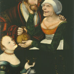 Lucas Cranach the Elder -
https://www.bildindex.de/document/obj17011114
https://commons.wikimedia.org/wiki/File:Lucas_Cranach_d.%C3%84._-_Ungleiches_Paar_(Veste_Coburg).jpg