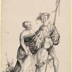 Urs Graf; Krieger mit Hellebarde, um eine Dirne werbend; 1516
Blatt: 21.6 x 15 cm; Feder in Schwarz; Inv. U.X.78
http://sammlungonline.kunstmuseumbasel.ch/eMuseumPlus?service=ExternalInterface&module=collection&objectId=16549&viewType=detailView