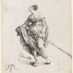 Urs Graf; Dirne mit grossem Schwert, zum Liebeshandel auffordernd; 1518
Blatt: 19.8 x 18.1 cm; Feder in Schwarz; Inv. U.X.82.b
http://sammlungonline.kunstmuseumbasel.ch/eMuseumPlus?service=ExternalInterface&module=collection&objectId=16565&viewType=detailView